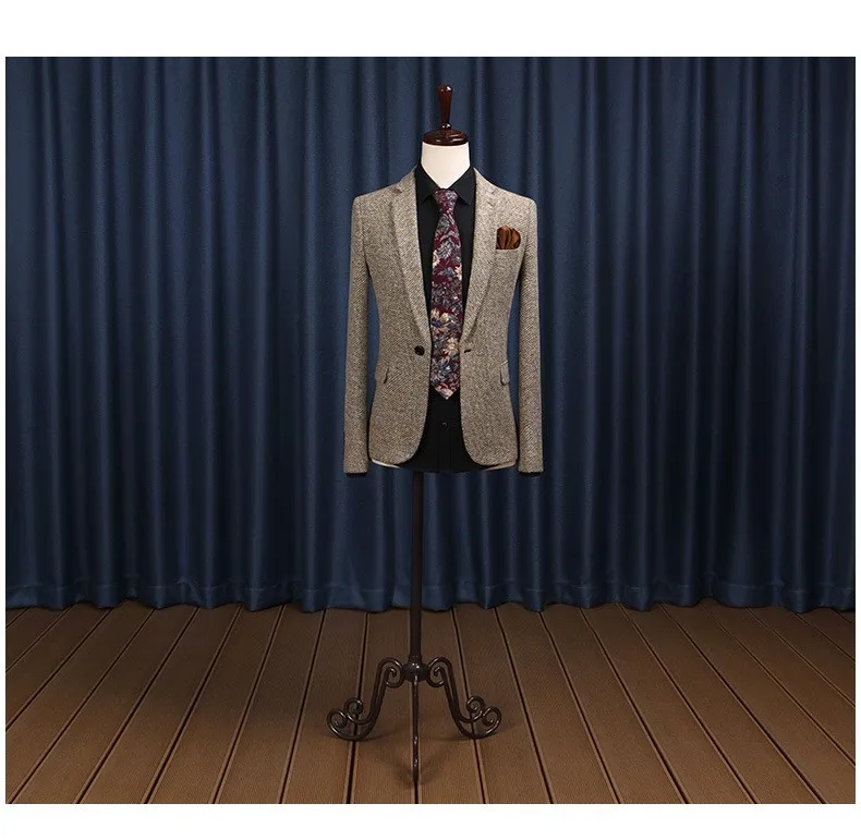 Весенний теплый костюм мужской повседневный блейзер Мужской Тонкий Блейзер корейский дизайн трикотажная верхняя одежда высокого качества