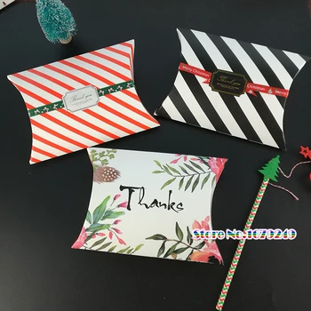 

Christmas stripe Pillow Box,Wedding Favor Boxes, Party Favor Box, gift box 200Set/lot