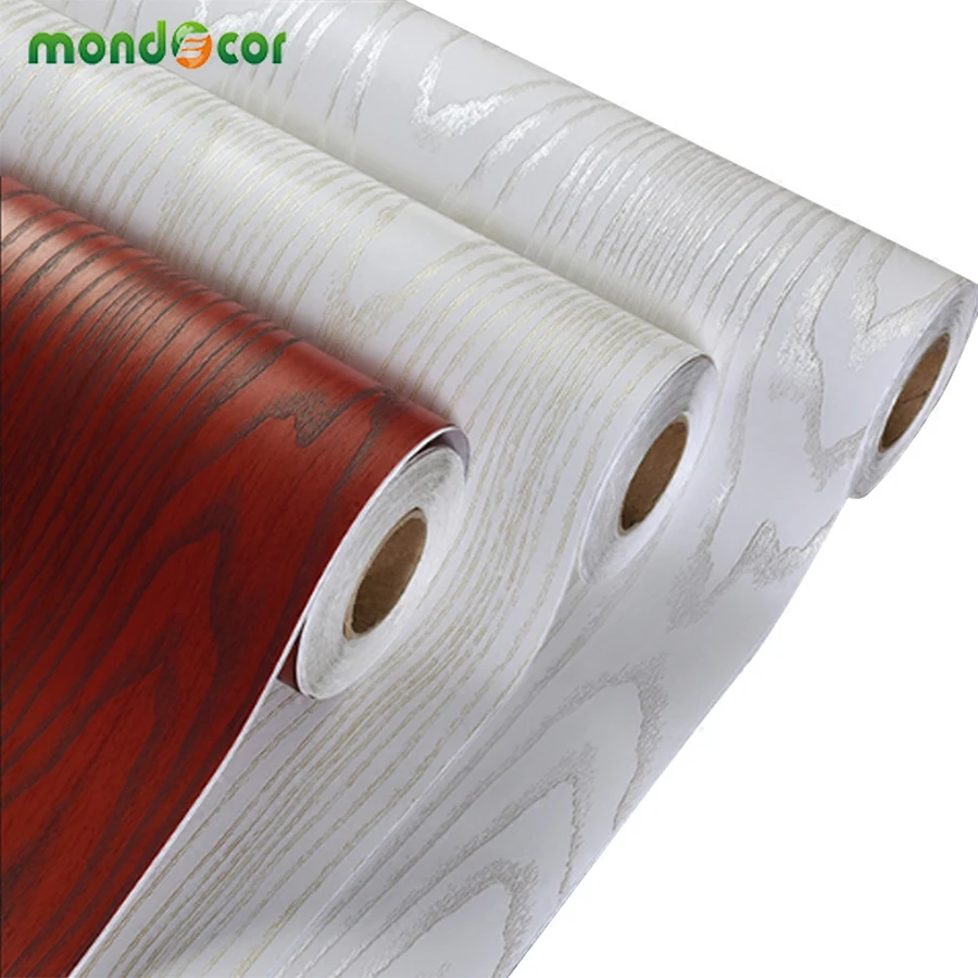 

2019 New 30cm Width Wood Grain Wallpapers Furniture Wardrobe Doors Renovation Waterproof Bookcase Wall Papers House Decor Murals
