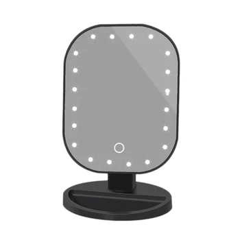 

1pc Touch Screen Mirror LED Make Up Mirror Cosmetic Beauty Mirror Cosmetic Hand Mirror for Bedroom Home Without Battery