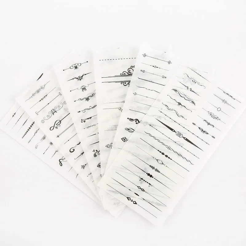

6PCS New Black White Line Children Stationery Stickers For DIY Albums Scrapbooking Diary Decoration Cartoon Depicting