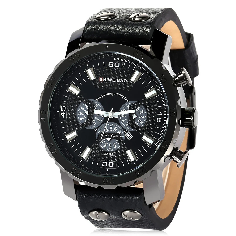 dz watch for men cool big case black case quartz wrist mens watches free shipping] (2)