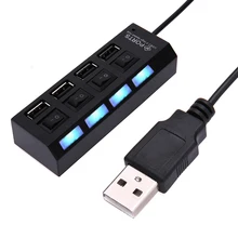 Супер скорость 4 порта usb зарядная док-станция быстрое зарядное устройство USB разветвитель адаптер USB блок питания с переключателями для ПК ноутбука
