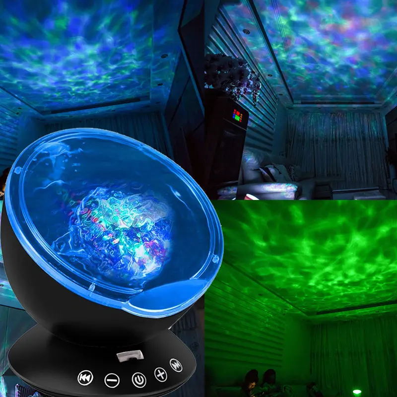 

Ocean wave Remote projector Starry Sky Aurora LED Night Light Projector Novelty Lamp bedside USB Lamp bedroom children's lamps