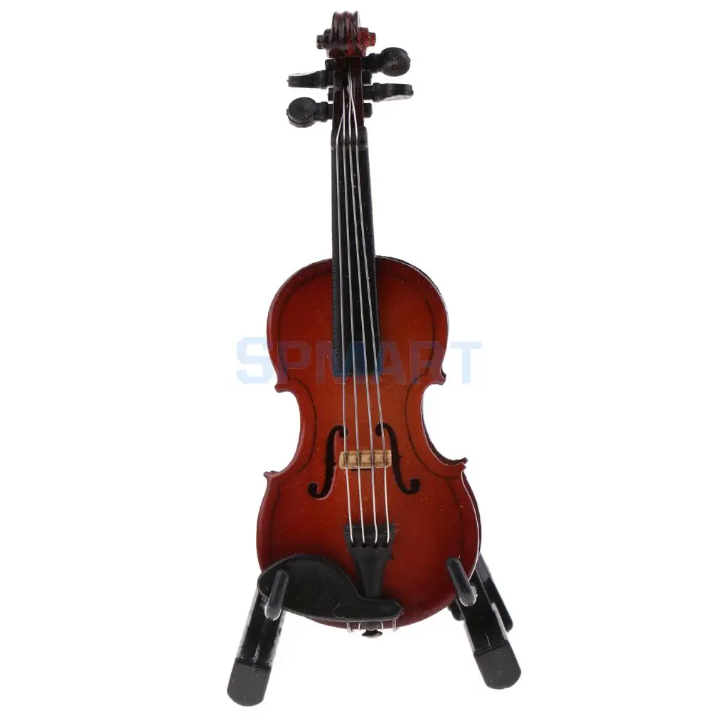 Dolls House Music Room Wooden Violin Musical Instrument with Box for 1/12 Dollhouse Miniatures