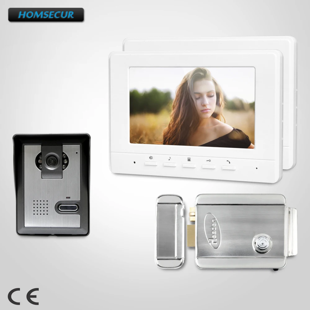 

HOMSECUR 7inch Wired Video Door Entry Security Intercom with Intra-monitor Audio Intercom XC005+XM707-W