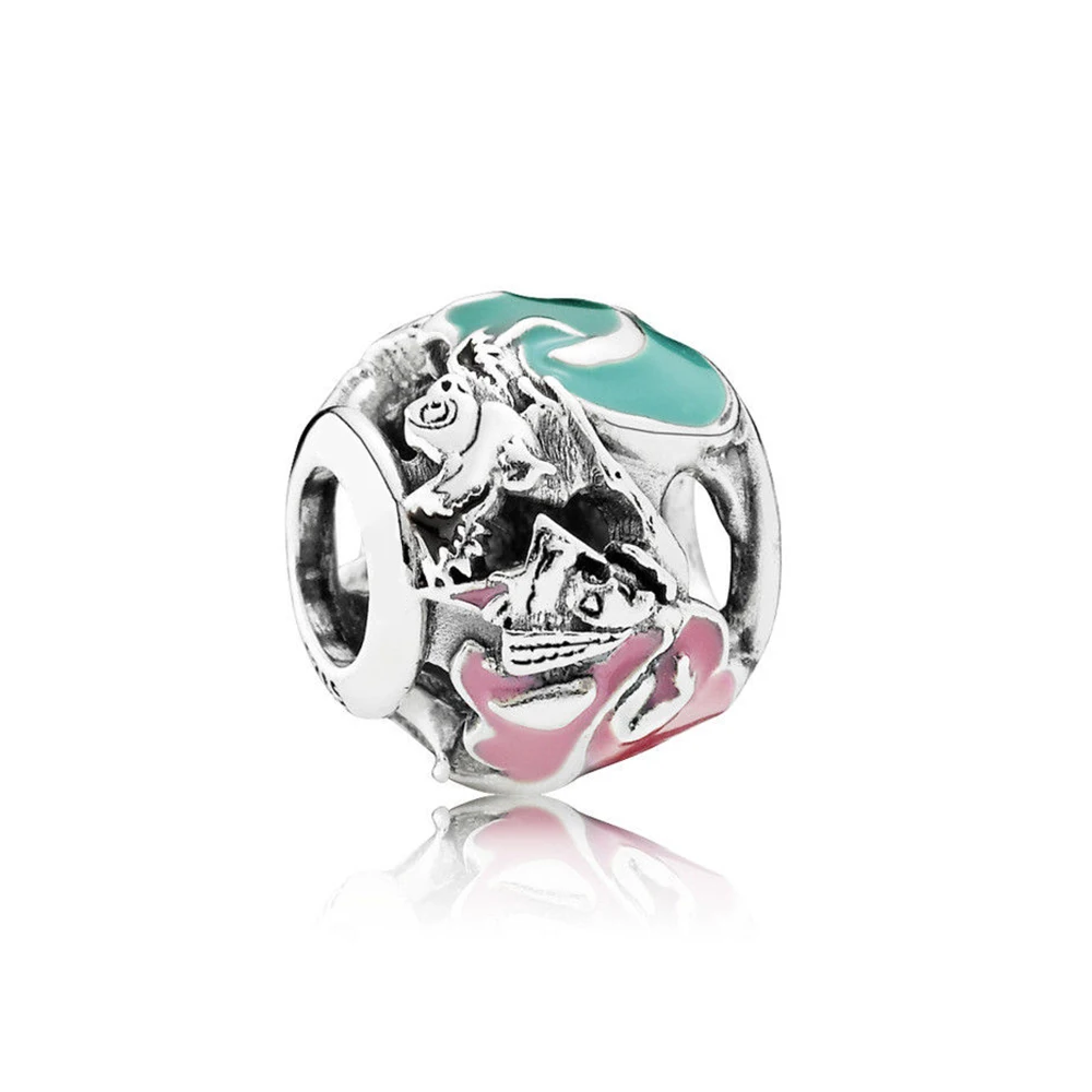 

NEW 100% 925 Sterling Silver Aurora's Fairy Godmothers Charm Mixed Enamel Charms Bead Fits Original Bracelets DIY bracelet
