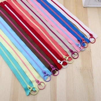 10Pcs/Lot 15/20/30/40cm 3# Resin Zippers Lighting Lifting Ring Zipper for Sewing Bag Garment Material DIY Handmade Accessory Zip