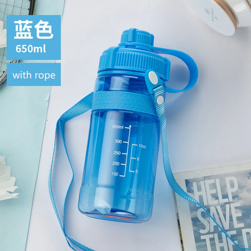 Большой объем для воды бутылка протеиновая шейкер портативная бутылка Спортивная походная бутылка с соломинкой 650 мл 1/1. 5/2л - Цвет: E