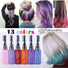 MOONBIFFY, 13 цветов, одноразовая краска для волос, временная, Нетоксичная, сделай сам, краска для волос, тушь для ресниц, крем, синий, серый, фиолетовый