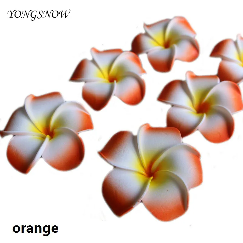 10 шт. Плюмерия PE Пена Frangipani искусственный цветок головной убор домашний сад Цветы из яйца Свадебные украшения вечерние принадлежности - Цвет: orange