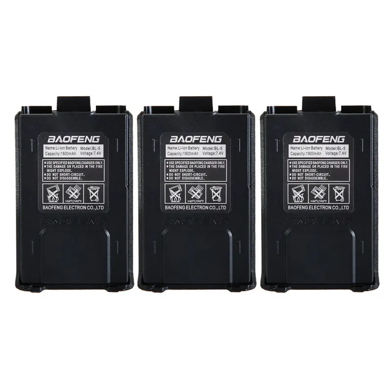 

FW1S 2016 New Arrival 3PCS  Radio Battery BL 5 1800mAh 7.4V Li ion for Baofeng Pofung UV 5R 5RE
