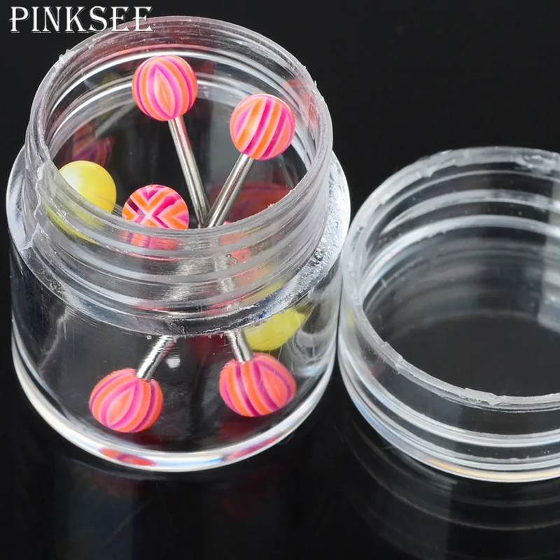 

PINKSEE 1Pc Transparent Plastic Round Storage Box Jewelry Makeup Case Organizer Display Earring Rings Boxes Container
