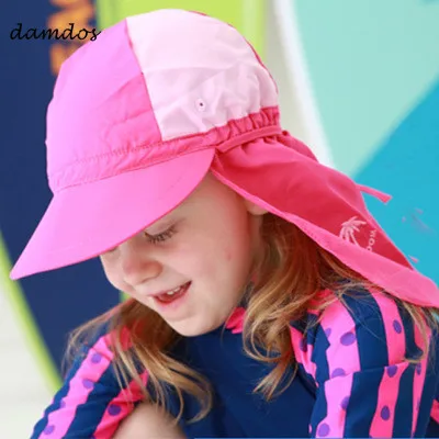 Детская Спортивная Кепка шапка вместе тенты для плавания пляжная шляпа для детей солнцезащитная, ветронепроницаемая стрейч Кепки