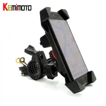 

Motorcycle Phone Mount Holder USB Charger Port for iPhone plus Stand 7/8" Handlebar Cradle Holder for Smartphone GPS FZ07 gs1200
