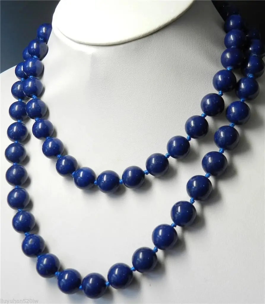 

Hot sale Free Shipping>>8mm blue lapis lazuli necklace length: 32