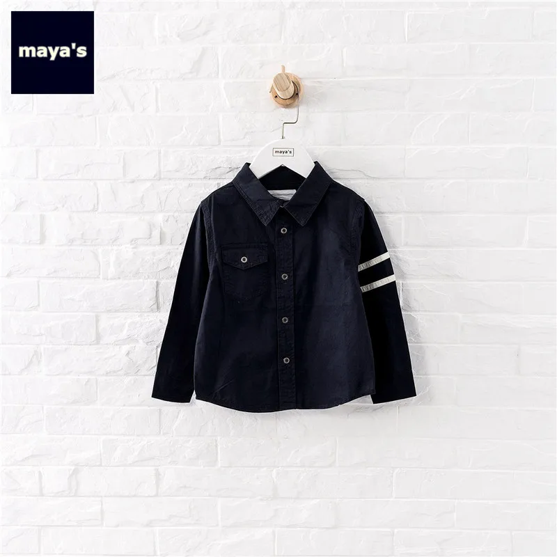 

Mayas Full Cotton Gentle Striped Autumn Boys Shirts Full Sleeves Soft Breathable Fashion Tops Toddler Spring Basic Shirt 81175