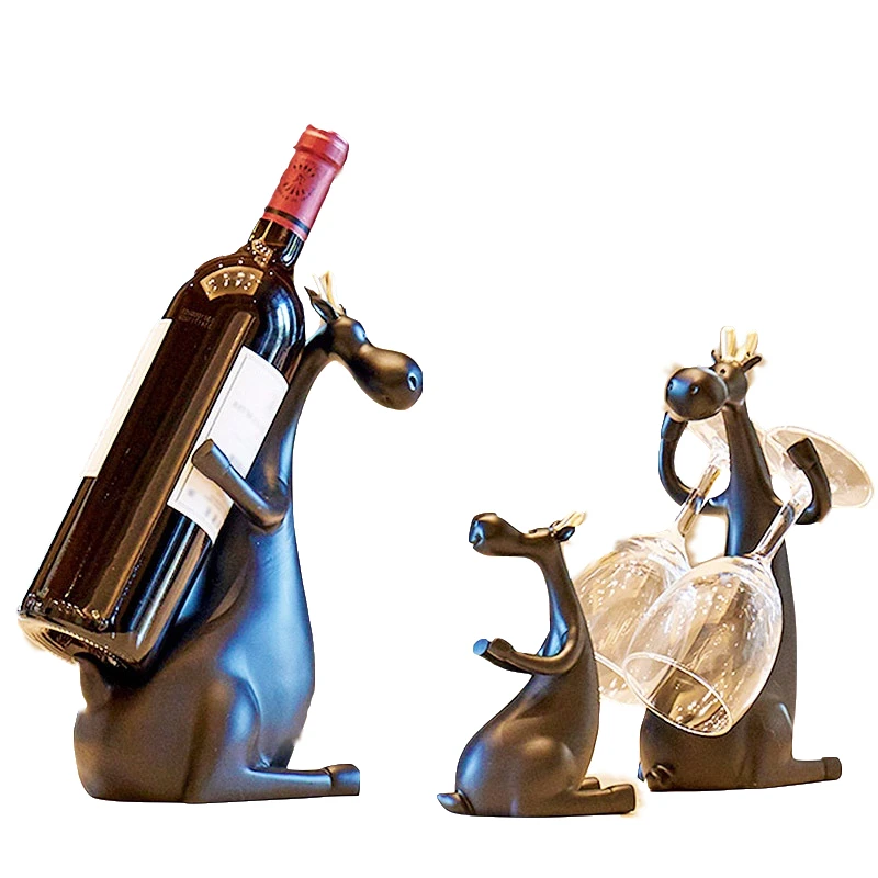 

deer Wine Rack Wine Holder Shelf Resin Practical Sculpture Wine stand Home Decoration Interior Crafts Christmas Gift