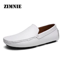 ZIMNIE/брендовая мужская повседневная обувь на плоской подошве мужские кожаные лоферы; Мягкие Мокасины для отдыха; модная мужская обувь для вождения без застежки Большие размеры 38-47