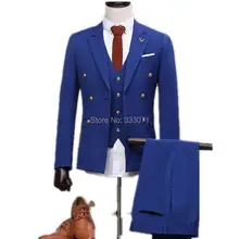 Королевские синие смокинги для жениха на заказ, облегающие свадебные костюмы, мужские спортивные пиджаки на заказ, костюмы хорошего качества, лучшие мужские свадебные вечерние костюмы