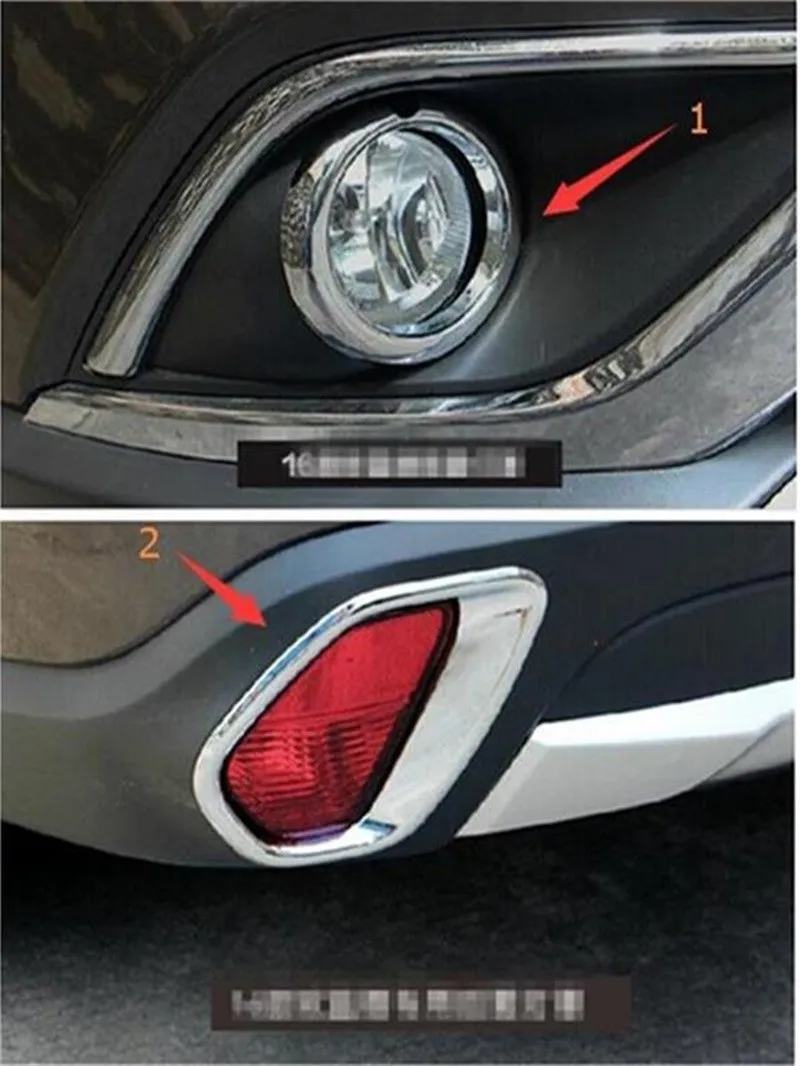 ABS-Front-Rear-Tail-Fog-Light-Lamp-Cover-Trim-4pcs-For-Mitsubishi-Outlander-2015-2016