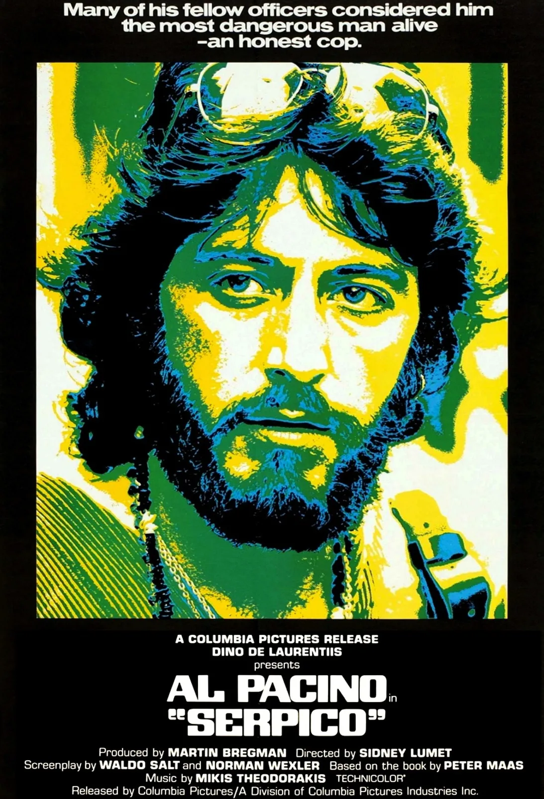 Al Pacino in Serpico Crime Movie Film Классическая Настенная Наклейка на холсте декоративные