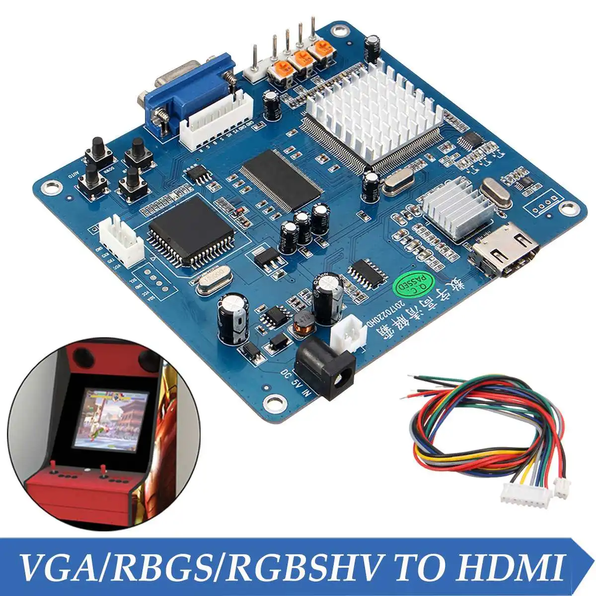Видео-выход для аркадной игры, конвертер VGA/RGB/CGA/EGA/YUV в HDMI HD/Jamma, игровой автомат для аркадной игры, видео-выход, доска-конвертер