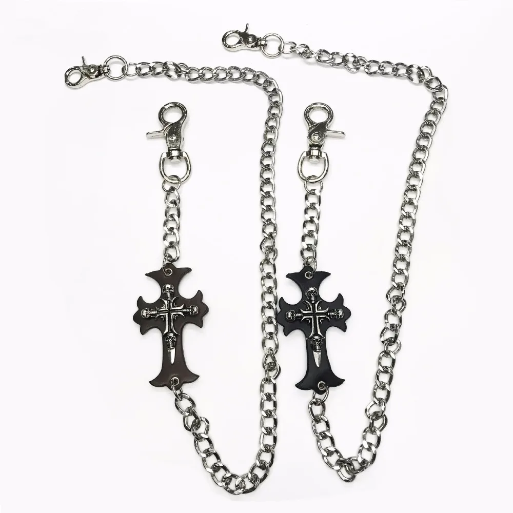 Biker Wallet Chains Cross Bicycle Belt Rock Punk Stainless Steel