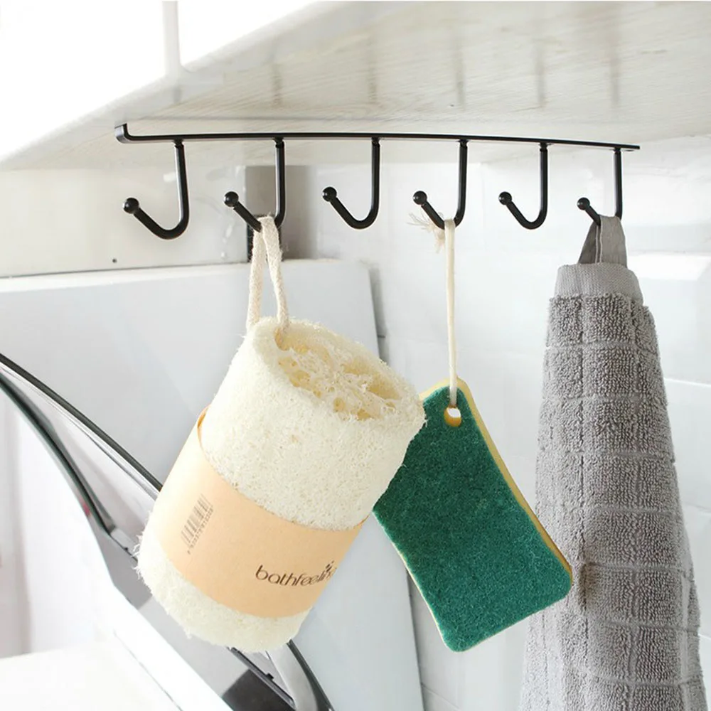 

Iron Art Cabinet Multi-function Hanging Hook Wardrobe Separator Finishing Frame Kitchen Trackless Hanger