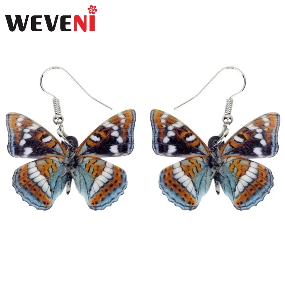 Danaidae WEVENI Original Acrílico Borboleta Brincos Dangle Gota Moda Trendy Brincos Inseto Jóias Para Mulheres Meninas Presente