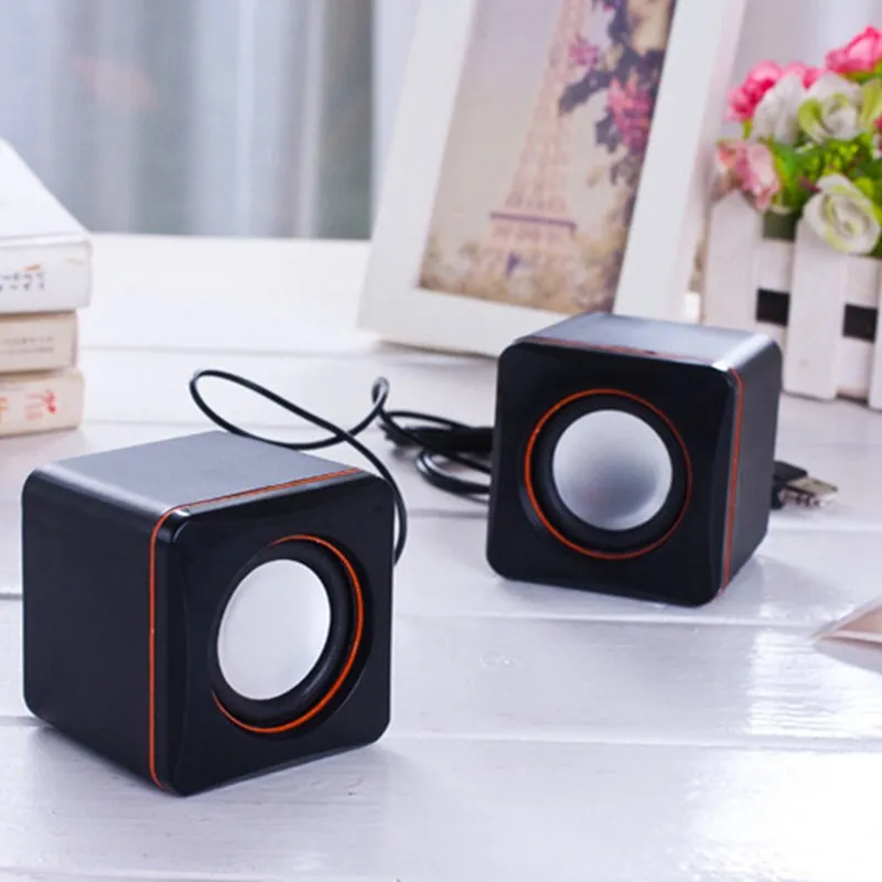 

2PCS Desktop Mini Speaker Portable USB Wired Laptop Speakers Multimedia Computer Speakers 3.5mm Stereo Bass Music Player