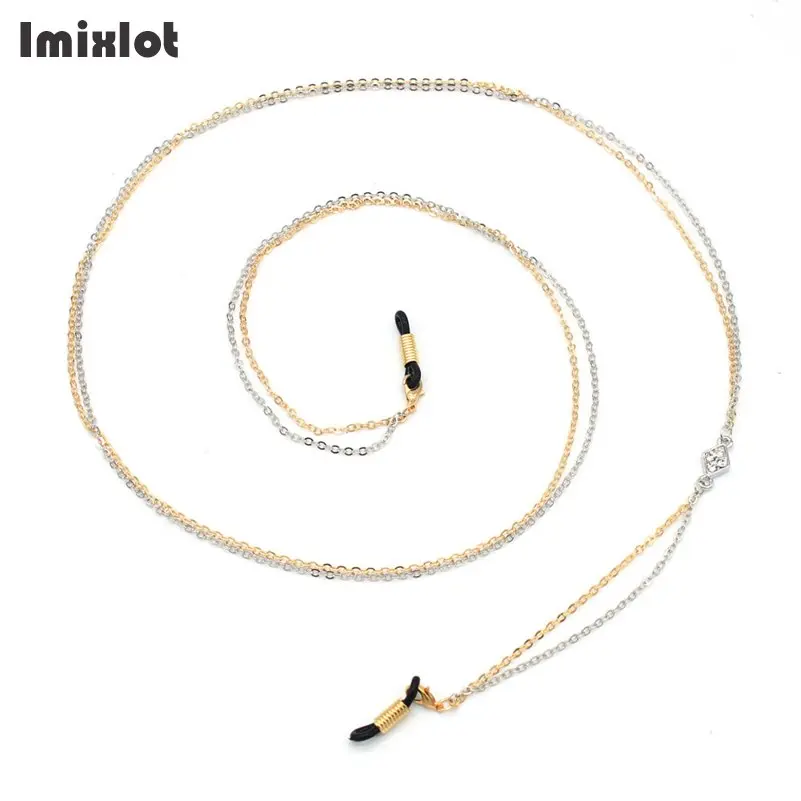 

Exquisite Rhinestone Rhombus Charm Womens Gold Silver Metal Glasses Chain Eye Glasses Sunglasses Spectacles Neck Cord Holder