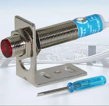 

M12 Laser Sensor Visible Light Diffuse Reflection Photoelectric Switch 15cm Adjustable 10-30VDC 200mA SYM12J-D15N1