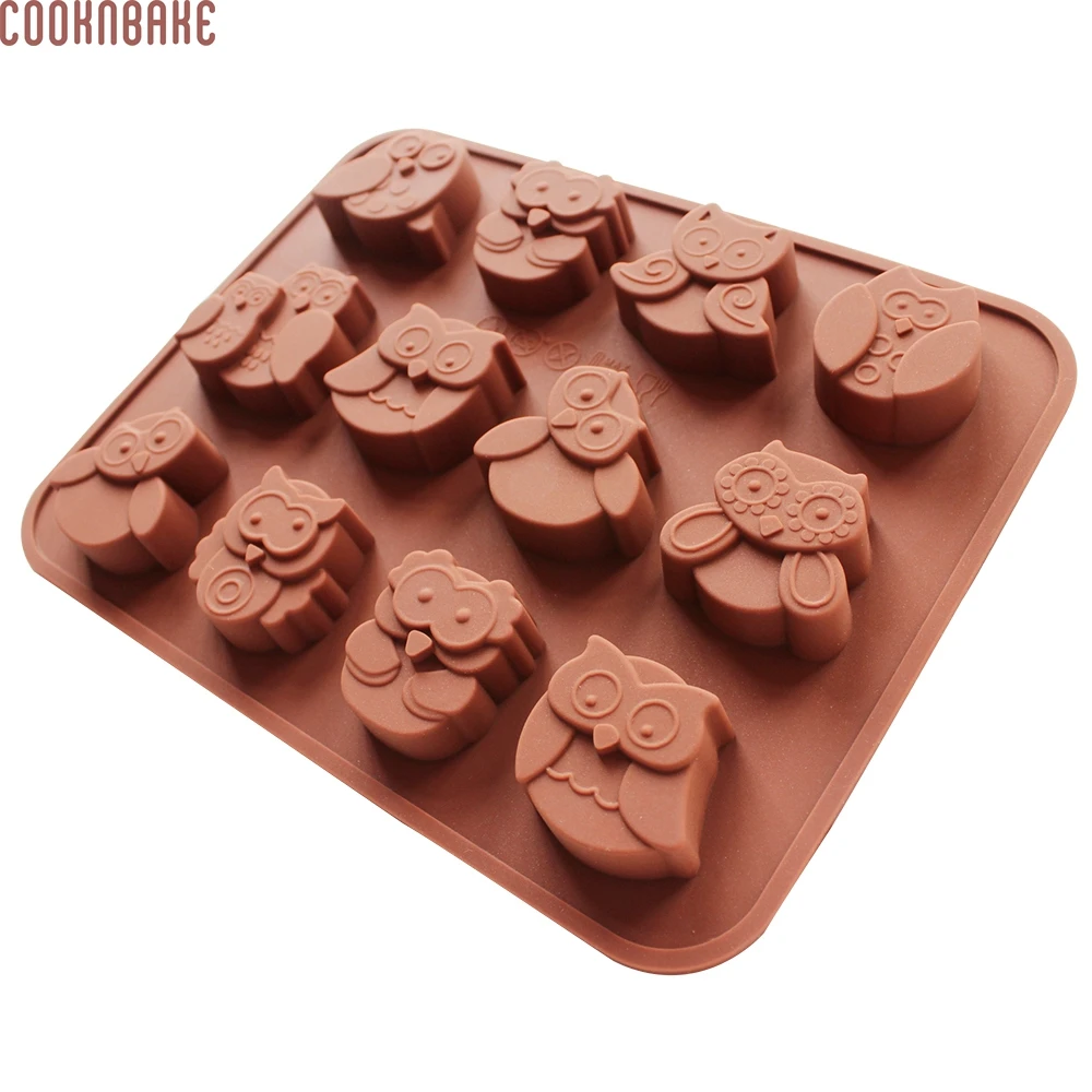 COOKNBAKE DIY кухонный инструмент из силикона шоколадная форма с 12 отверстиями Сова