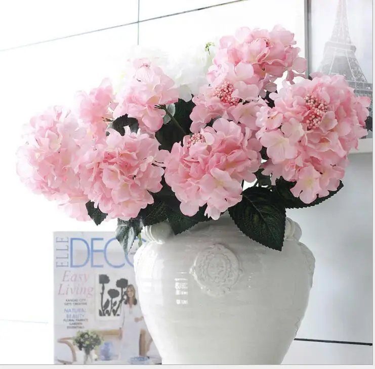10pcs wholesale simulation 6 heads hydrangea flower ...