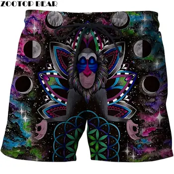 

Monkey Two Fingers Men Beach Shorts Stone Printed Board Shorts Casual Plage Quick Drying Surfing Shorts Streetwear ZOOTOP BEAR