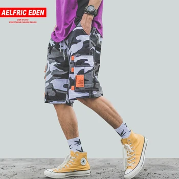 

Aelfric Eden 2019 Multi-pockets Military Camouflage Men Shorts 2019 Summer Drawstring Workout Sweatpants Loose Mid Joggers