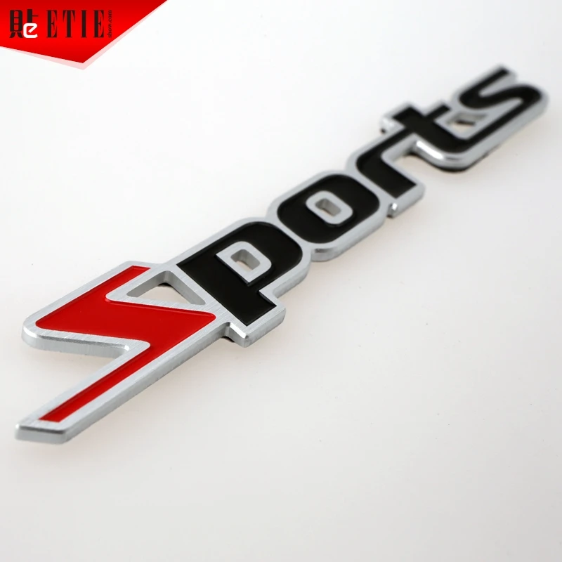 

ETIE 1pieces 14*2.1cm 3D Emblems Sports Car Styling Car Sticker Quality-assured Motorcycle Accessories Custom Metal Car Emblem