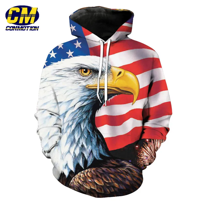 ConMotion American Flag Eagle Printed Men Women Fashion