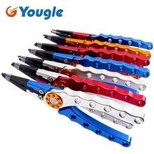 YOUGLE 7 9 Aluminum Fishing Plier Scissors Hook Remover Fish Line Cutter Tackle Sheath