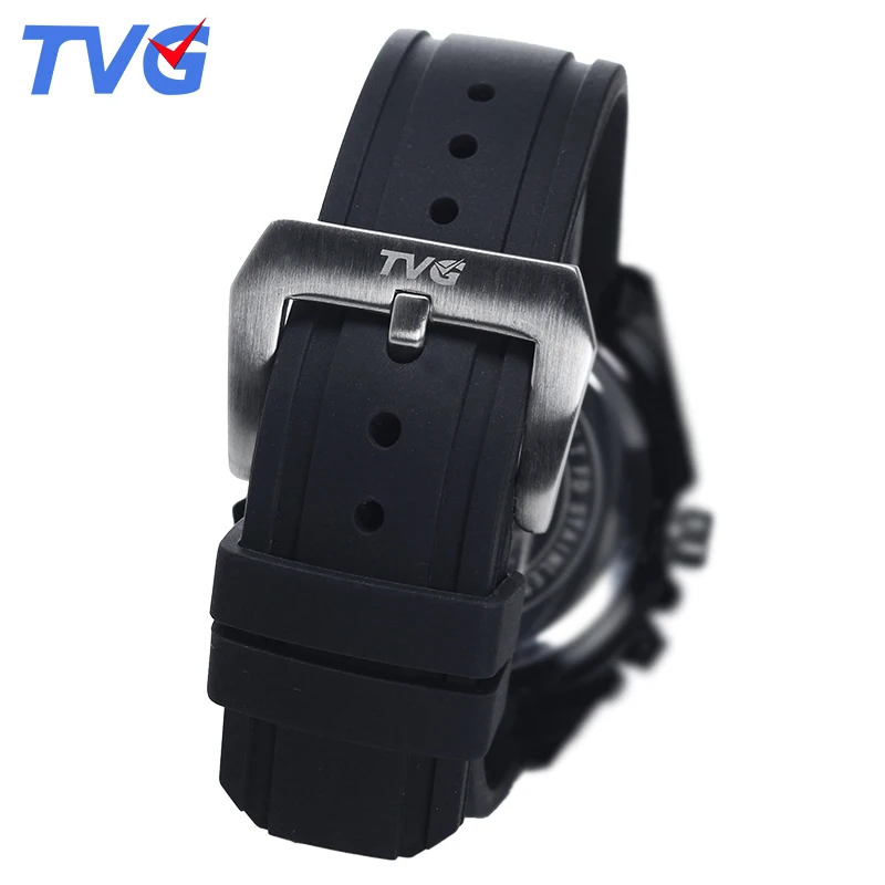 TVG Luxury Sport Watches Digital Watch Man Dual Display Japan Quartz Silicone Watch strap Date Day 5