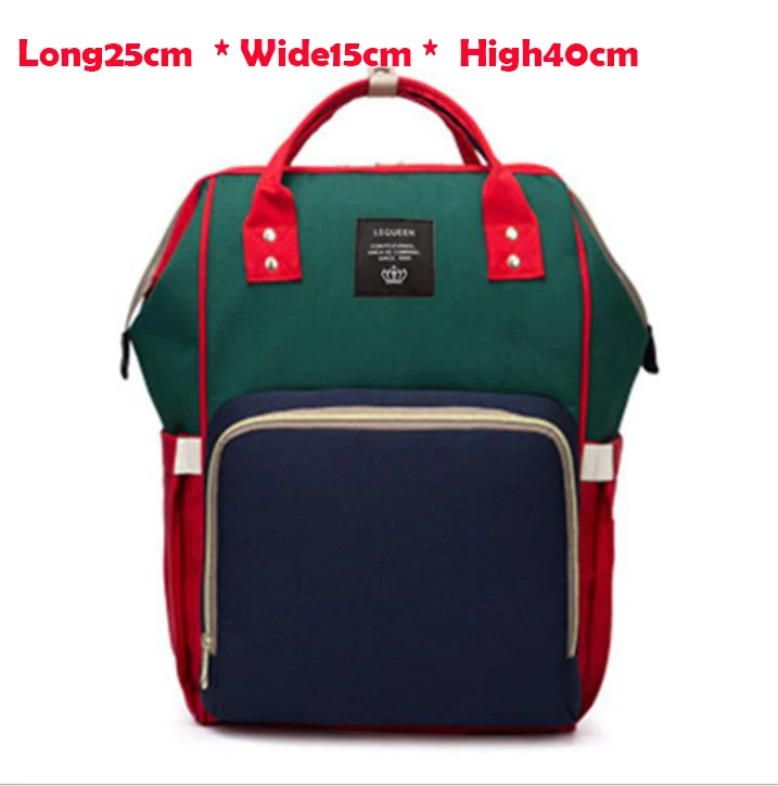 red green Сумка для подгузников, рюкзак для мам, сумка для беременных, большая сумка для подгузников, Bolsa Maternida, с принтом, Bebe, детская сумка, рюкзак для путешествий, для ухода за ребенком, гидросумка - Цвет: red green