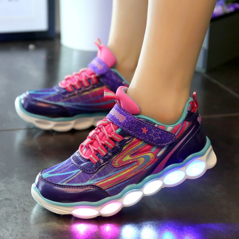 2017 led shoes kids girls light up shoes for children Brand lighted for
