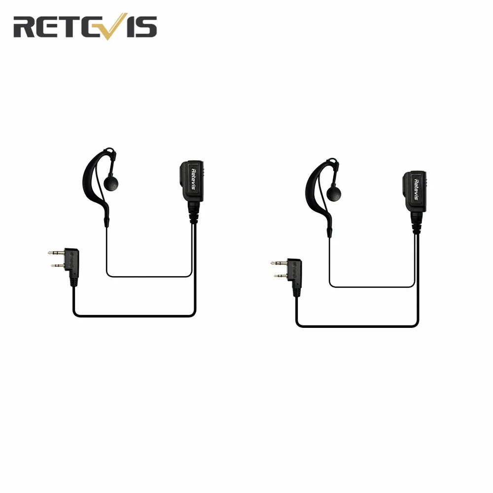 Retevis 2 шт. Оригинальный G-Тип ухо-крюк гарнитура для рации Retevis RT1 для Kenwood TYT двухстороннее cb радио J9106A