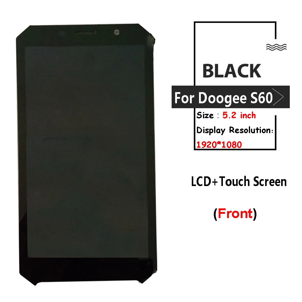 Ceny Do 5.2 cala Doogee S60 S60 Lite LCD + ekran dotykowy z ramką 100% testowany ekran wymiana zespołu Digitizer