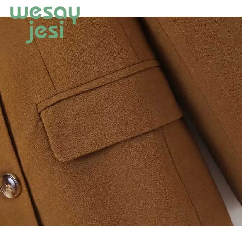 Vintage Bouble Breasted Plaid Women Blazer Pockets Jackets Female Retro Suits Coat Leisure Khaki Blazer Loose Coat Streetwear Vintage Bouble Breasted Plaid Women Blazer Pockets Jackets Female Retro Suits Coat Leisure Khaki Blazer Loose Coat Streetwear