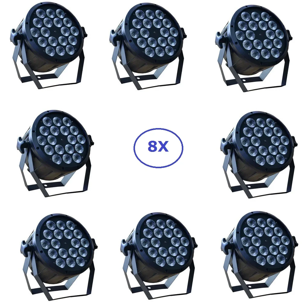8xLot DJ Necessity Disco DMX Lamp LED Par Light 18x12W RGBW Quad Color