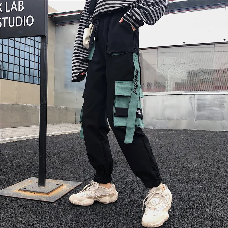 Осенняя китайская уличная одежда С Вышивкой Букв BF Harajuku женские брюки хип хоп