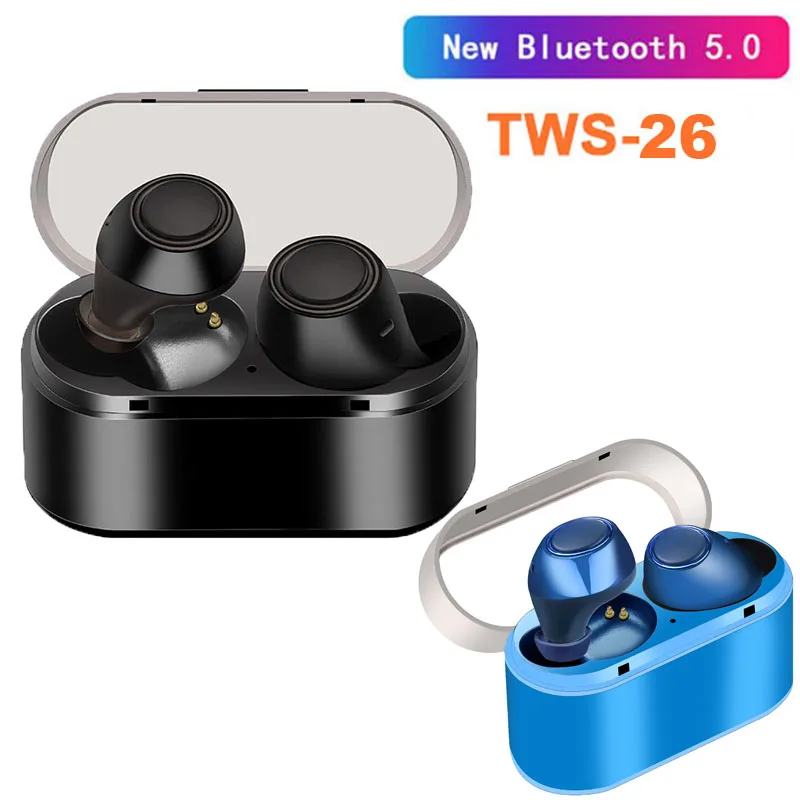 

2018 Hot TWS26 TWS5.0 Bluetooth 5.0 Earphone EDR Mini Twins Stereo Microphone True Wireless Earbuds for All Smart Phone Earpiece