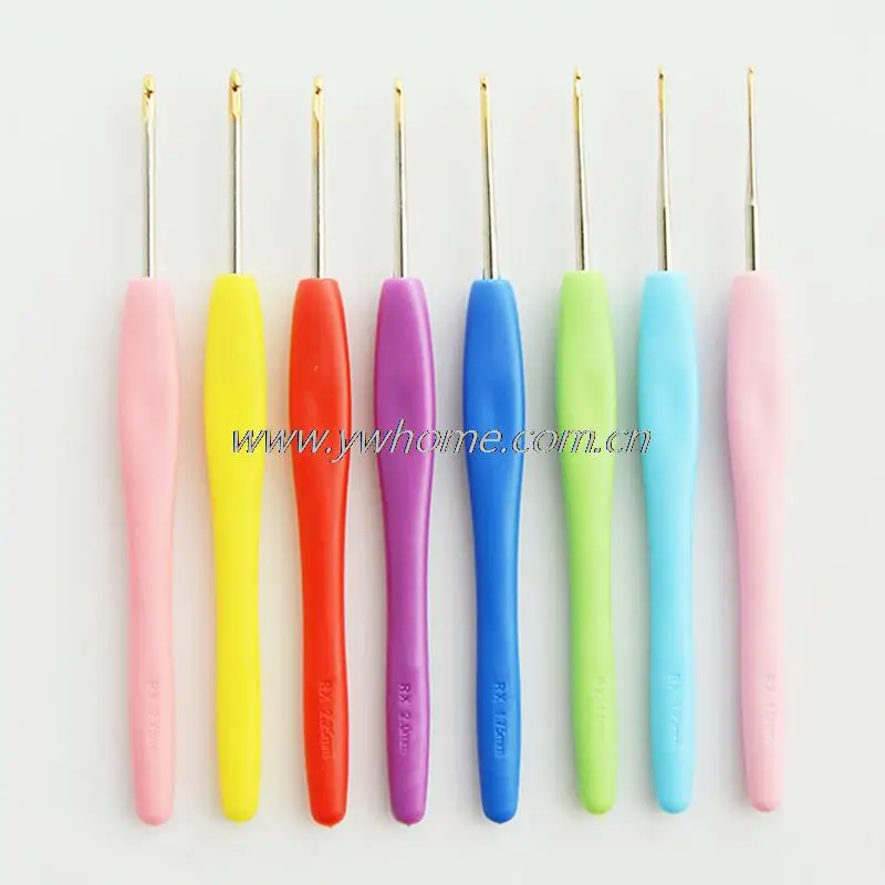 

8Pcs/set Plastic Muti-color Soft Handle Aluminum Crochet Hooks Knitting Needles Set 1.0/1.25/1.5/1.75/2.0/2.25/2.5/2.75mm